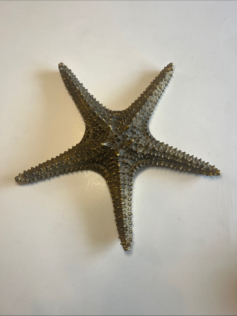 Vintage Gold Starfish Wall Decor Hanging Sculpture Large 3D Coastal Accent